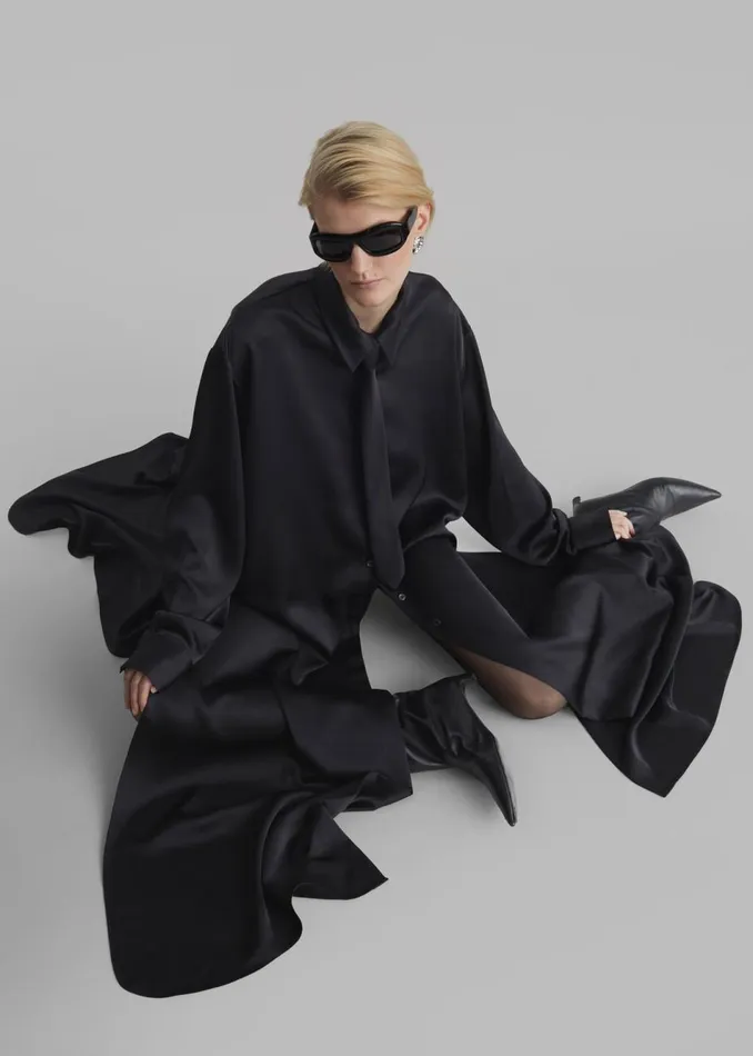 Women The Frankie Shop Accessories Leo Satin Tie Black