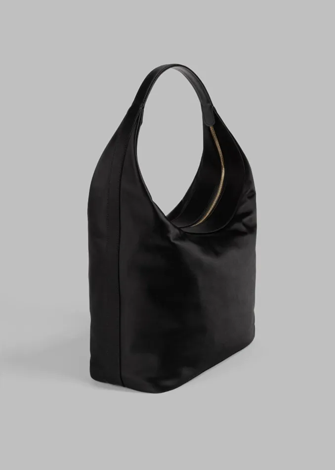 Women The Frankie Shop Accessories Loulou Studio Alegrina Satin Hobo Bag Black Women The Frankie Shop Accessories Loulou Studio Alegrina Satin Hobo Bag Black