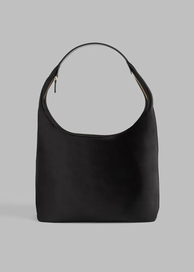 Women The Frankie Shop Accessories Loulou Studio Alegrina Satin Hobo Bag Black
