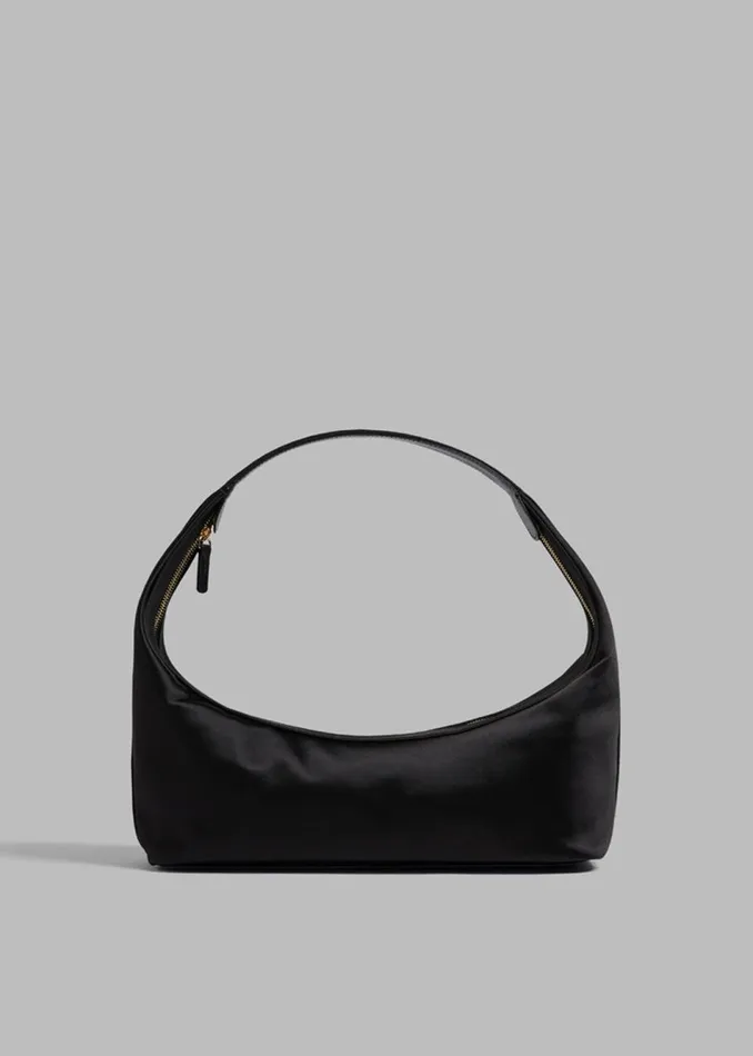 Women The Frankie Shop Accessories Loulou Studio Tania Satin Shoulder Bag Black