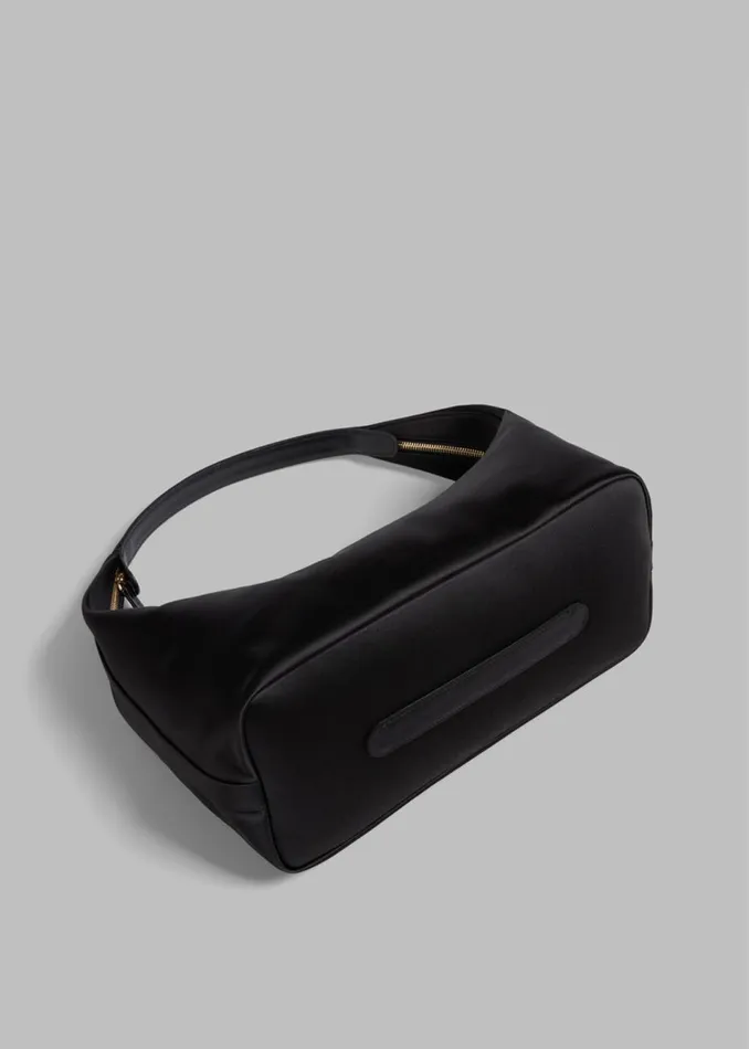 Women The Frankie Shop Accessories Loulou Studio Tania Satin Shoulder Bag Black