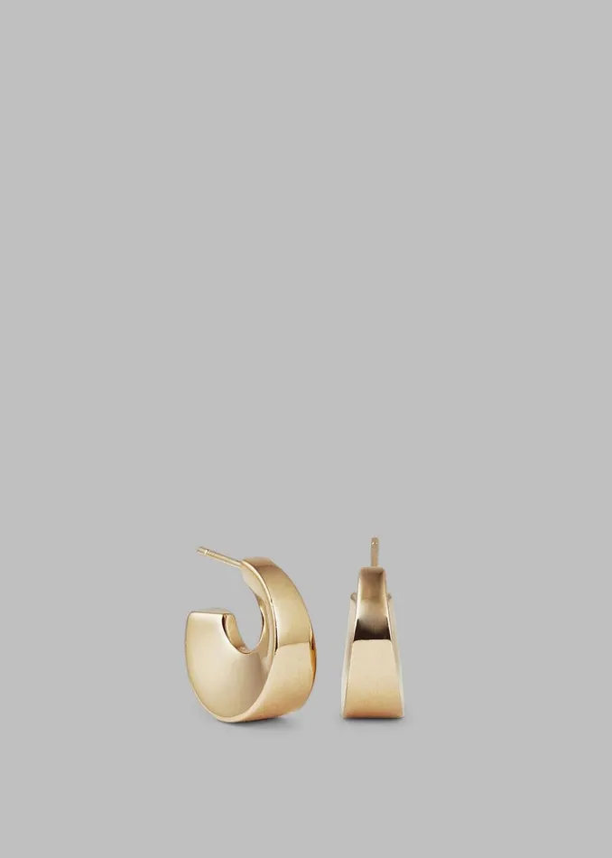 Women The Frankie Shop Accessories Otiumberg Arc Chunky Hoops Gold Vermeil