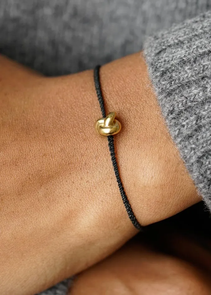 Women The Frankie Shop Accessories Otiumberg Knot Cord Bracelet Gold Vermeil