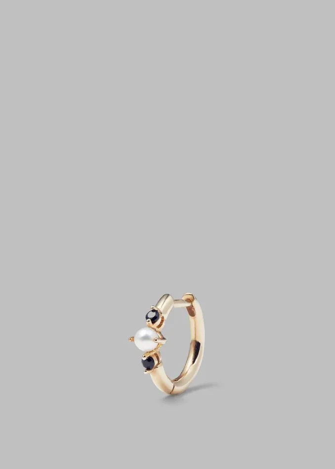 Women The Frankie Shop Accessories Otiumberg Pearl And Black Onyx Huggie Hoop Gold Women The Frankie Shop Accessories Otiumberg Pearl And Black Onyx Huggie Hoop Gold