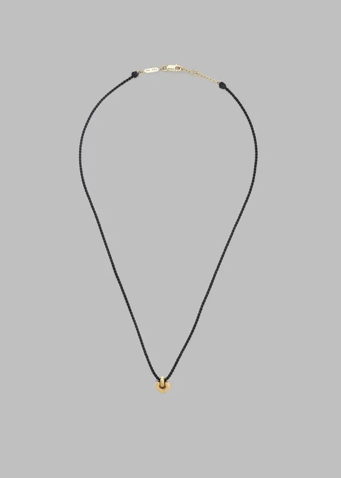 Women The Frankie Shop Accessories Otiumberg Petite Heart Cord Necklace Gold Vermeil