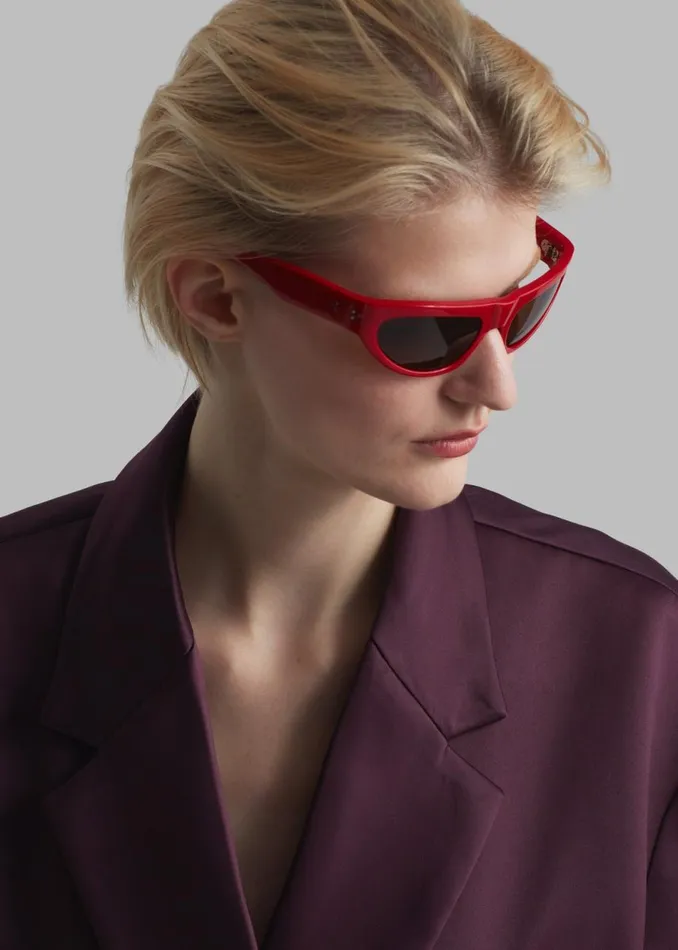 Women The Frankie Shop Accessories Port Tanger Malick Sunglasses Incense Red Acetatetobacco Lens