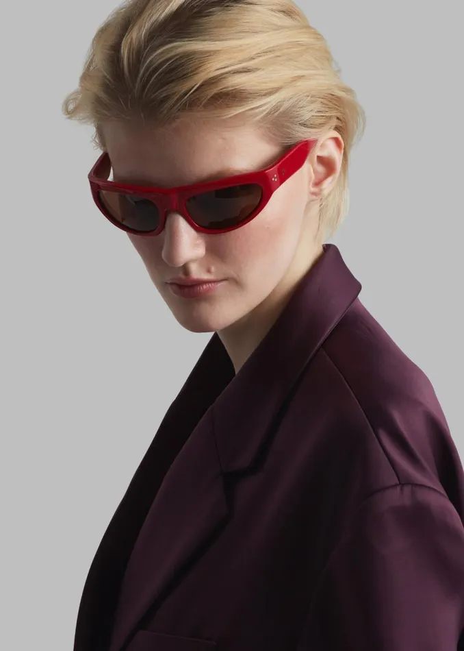 Women The Frankie Shop Accessories Port Tanger Malick Sunglasses Incense Red Acetatetobacco Lens