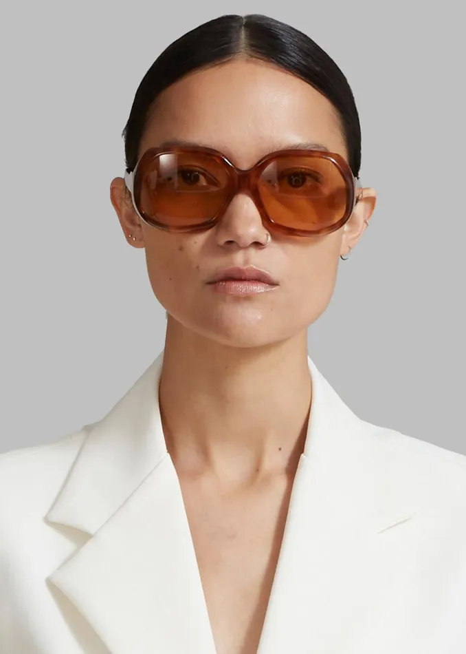 Women The Frankie Shop Accessories Port Tanger Yamina Sunglasses Oliban Acetate Amber Lens