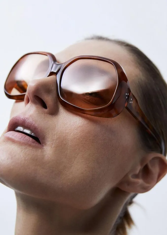 Women The Frankie Shop Accessories Port Tanger Yamina Sunglasses Oliban Acetate Amber Lens