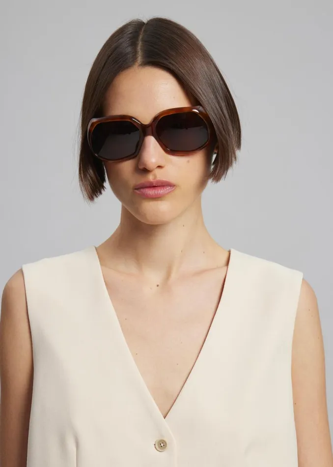 Women The Frankie Shop Accessories Port Tanger Yamina Sunglasses Oliban Acetate Tobacco Lens