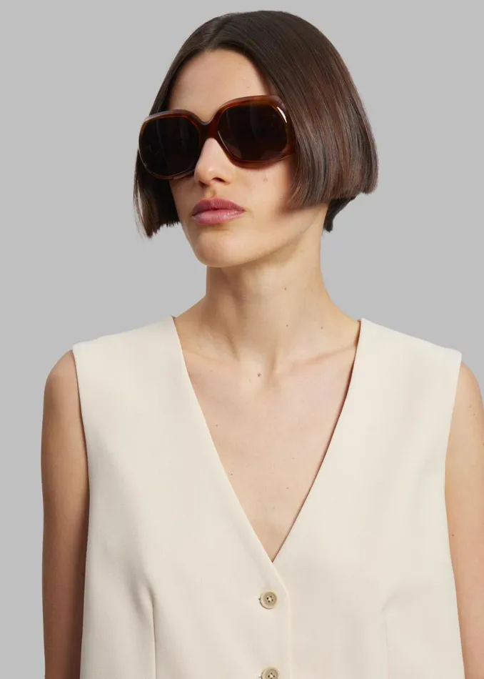 Women The Frankie Shop Accessories Port Tanger Yamina Sunglasses Oliban Acetate Tobacco Lens
