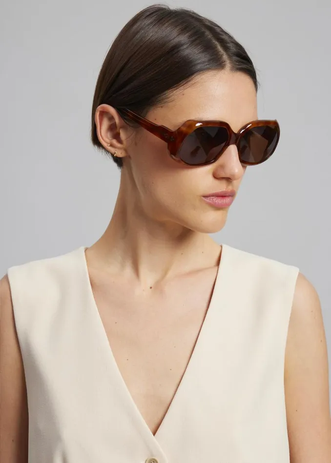 Women The Frankie Shop Accessories Port Tanger Yamina Sunglasses Oliban Acetate Tobacco Lens