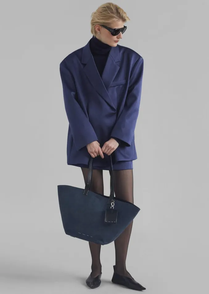 Women The Frankie Shop Accessories Proenza Schouler White Label Large Suede Bedford Tote Navyblack