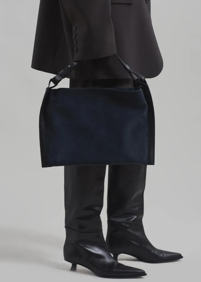 Women The Frankie Shop Accessories Proenza Schouler White Label Suede Minetta Bag Navyblack