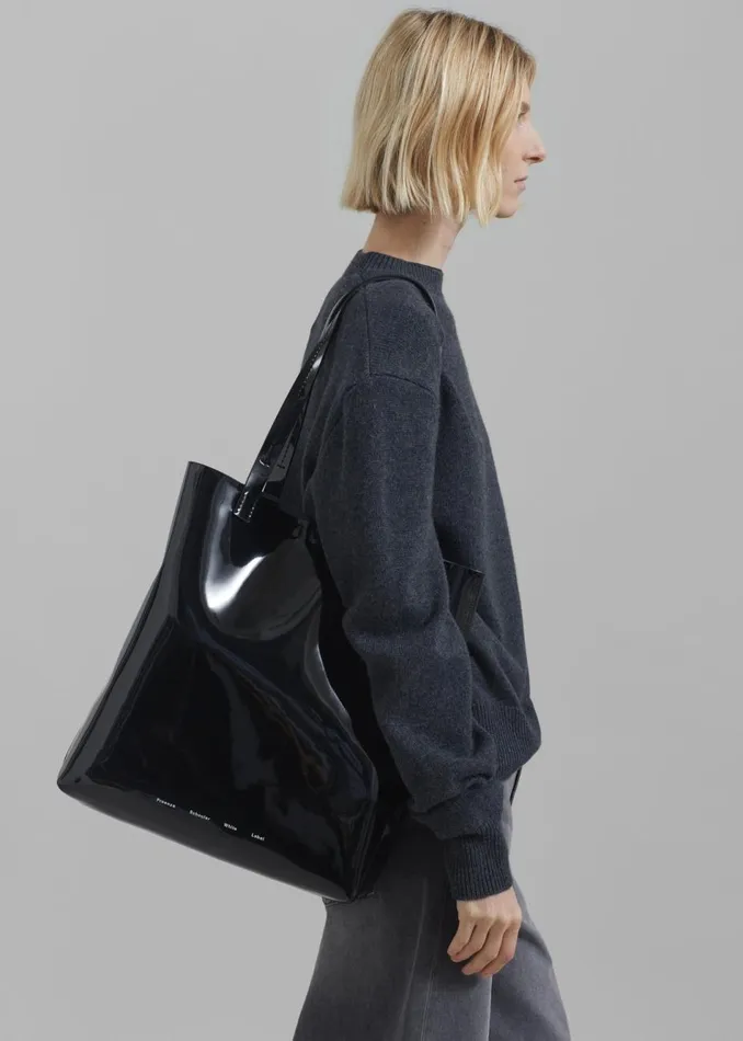 Women The Frankie Shop Accessories Proenza Schouler White Label Walker Patent Tote Bag Black