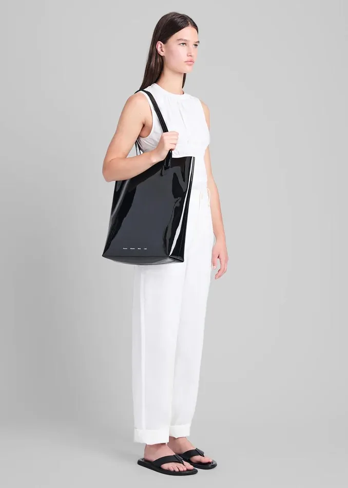 Women The Frankie Shop Accessories Proenza Schouler White Label Walker Patent Tote Bag Black