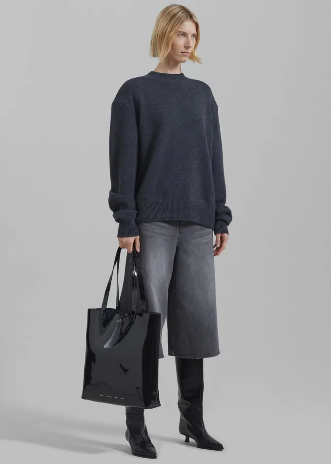 Women The Frankie Shop Accessories Proenza Schouler White Label Walker Patent Tote Bag Black