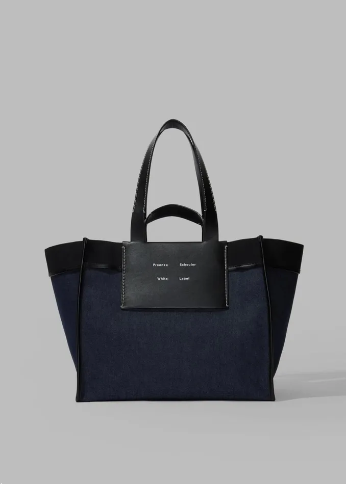 Women The Frankie Shop Accessories Proenza Schouler White Label XL Denim Morris Tote Indigo Women The Frankie Shop Accessories Proenza Schouler White Label XL Denim Morris Tote Indigo