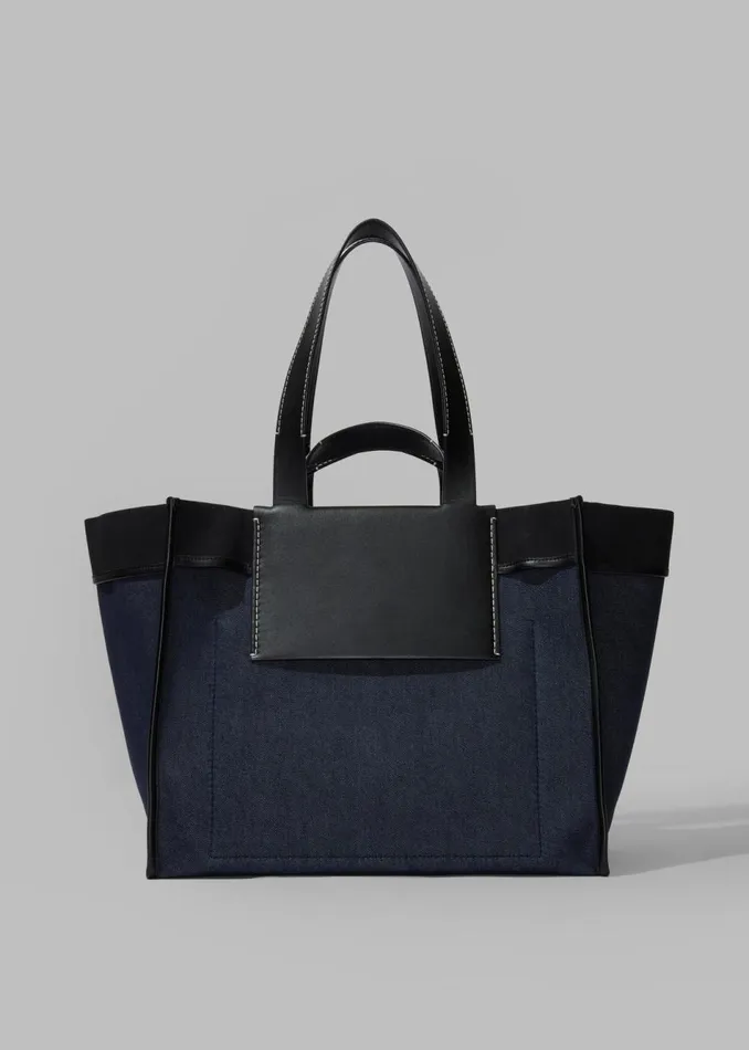 Women The Frankie Shop Accessories Proenza Schouler White Label XL Denim Morris Tote Indigo