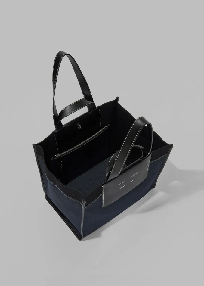 Women The Frankie Shop Accessories Proenza Schouler White Label XL Denim Morris Tote Indigo