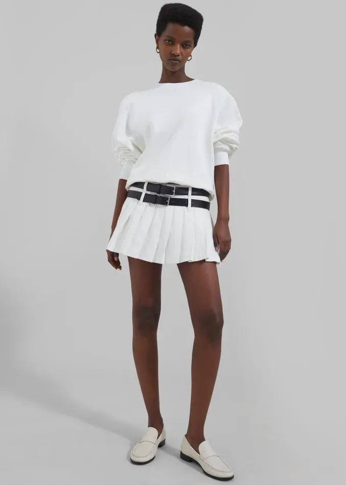 Women The Frankie Shop Accessories Toni Leather Belt Black