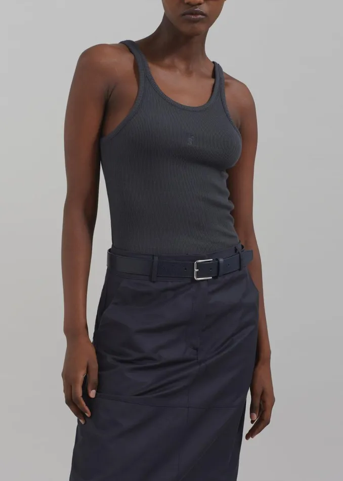 Women The Frankie Shop Accessories Toni Leather Belt Dark Navy