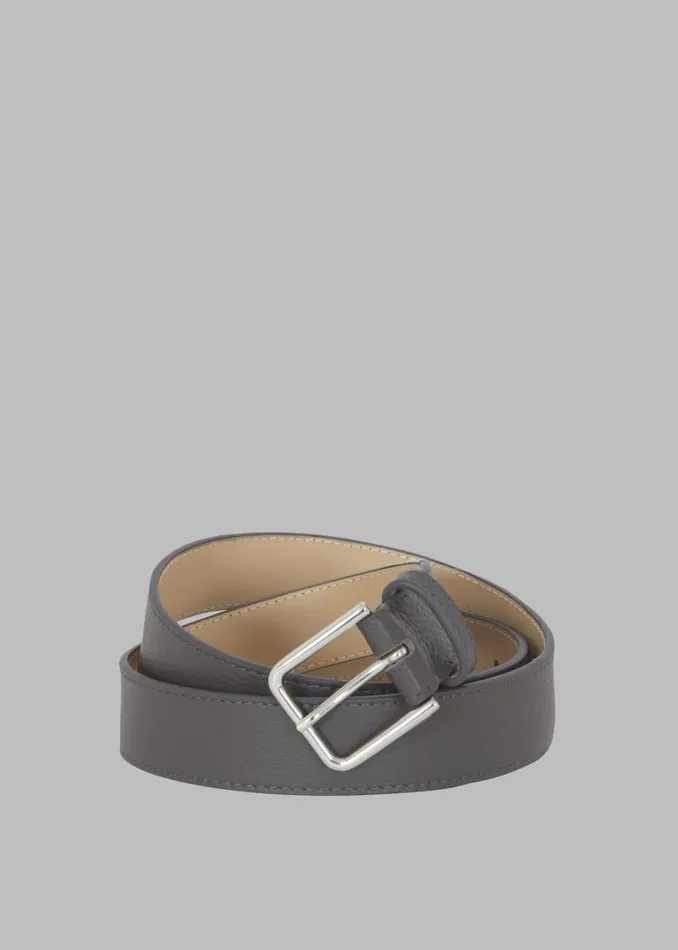 Women The Frankie Shop Accessories Toni Pebbled Leather Belt Grey
