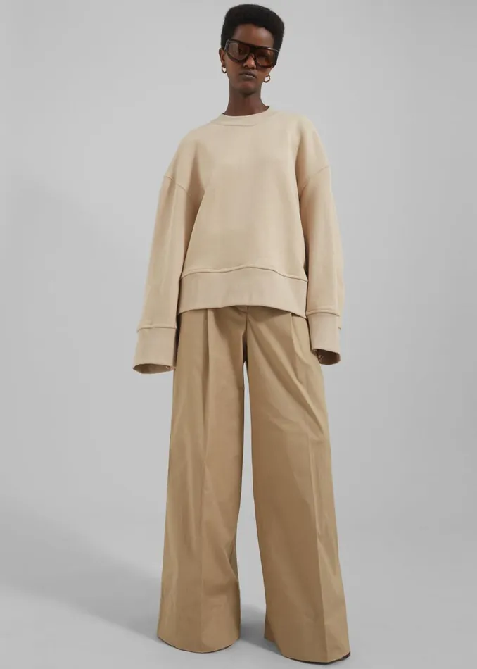 Women The Frankie Shop Bottoms 31 Phillip Lim Double Pleated Wide Leg Trousers Khaki