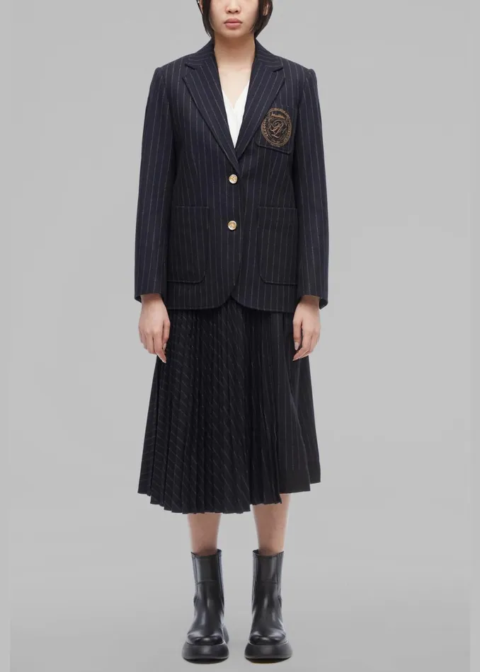 Women The Frankie Shop Bottoms 31 Phillip Lim Flannel Pleated Wrap Skirt W DRing Midnightkhaki S