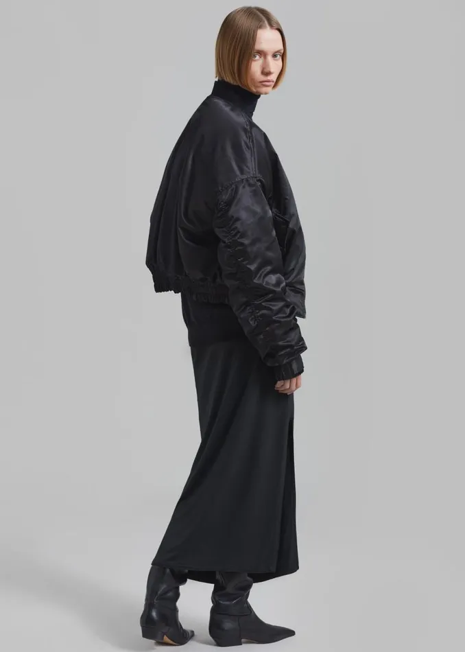 Women The Frankie Shop Bottoms Abigail Side Slit Maxi Skirt Black