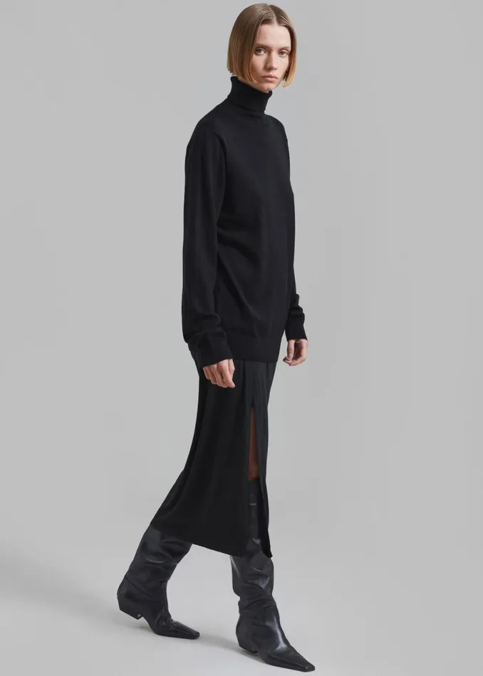 Women The Frankie Shop Bottoms Abigail Side Slit Maxi Skirt Black