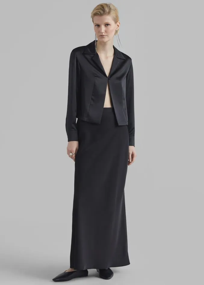 Women The Frankie Shop Bottoms Ada Satin Skirt Black