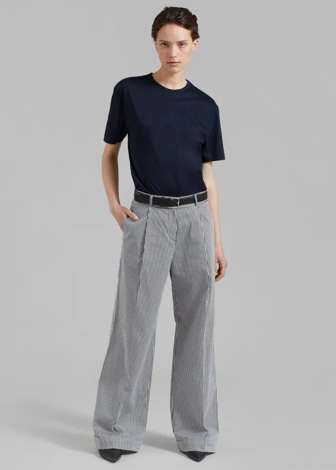 Women The Frankie Shop Bottoms Addison Pants Black Stripe