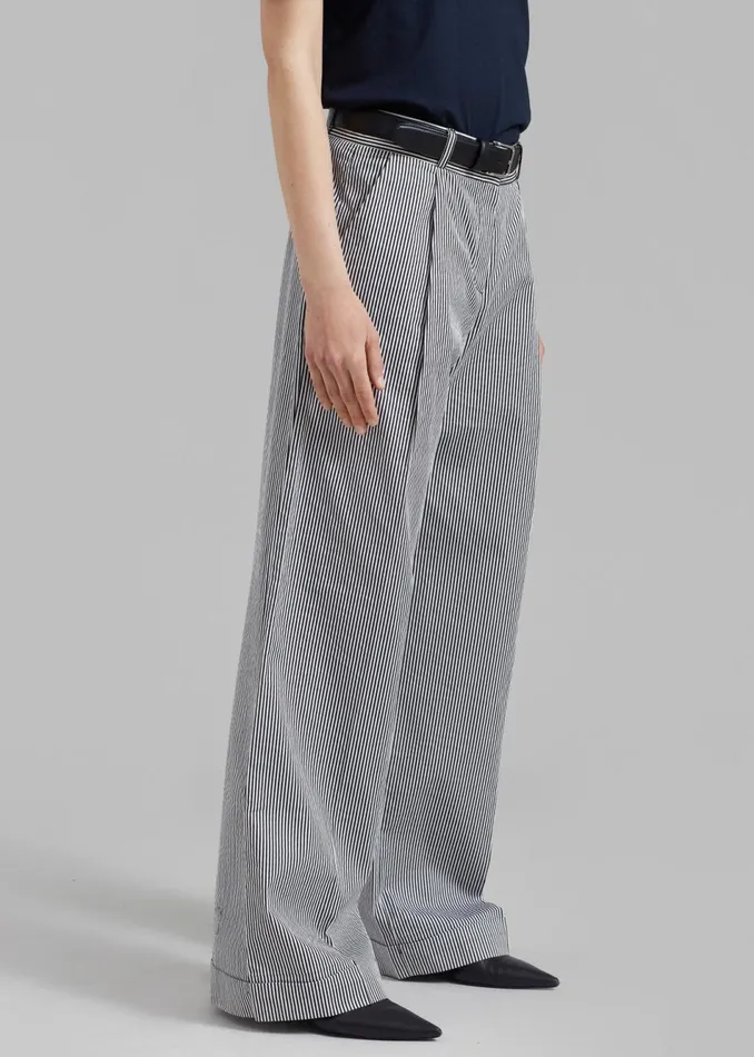 Women The Frankie Shop Bottoms Addison Pants Black Stripe