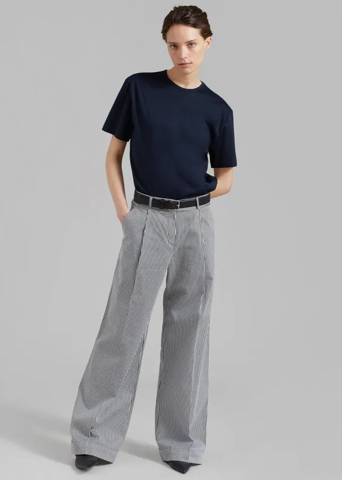 Women The Frankie Shop Bottoms Addison Pants Black Stripe