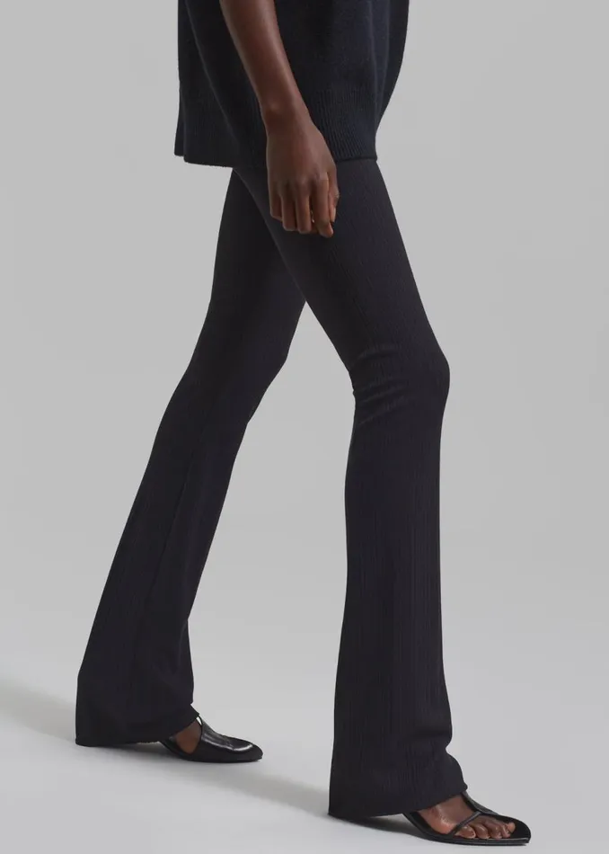 Women The Frankie Shop Bottoms Akimi Ribbed Pants Black