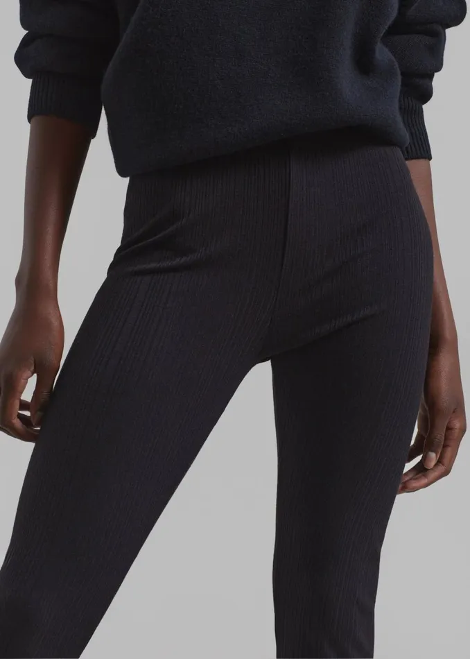 Women The Frankie Shop Bottoms Akimi Ribbed Pants Black