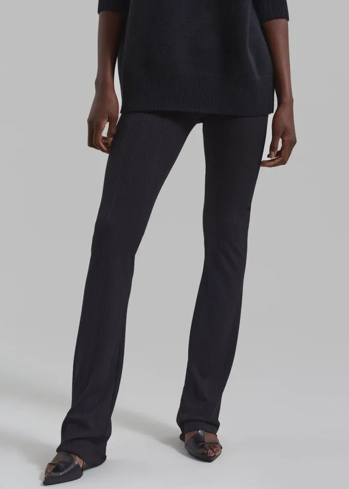 Women The Frankie Shop Bottoms Akimi Ribbed Pants Black