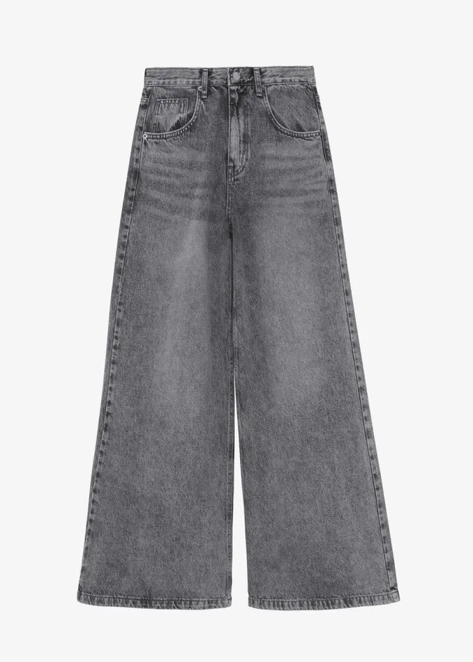 Women The Frankie Shop Bottoms Alani Wide Leg Jeans Black Wash