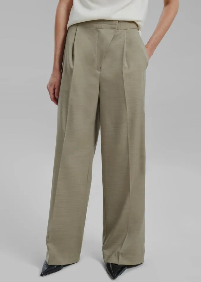 Women The Frankie Shop Bottoms Alia Wide Leg Trousers Beige