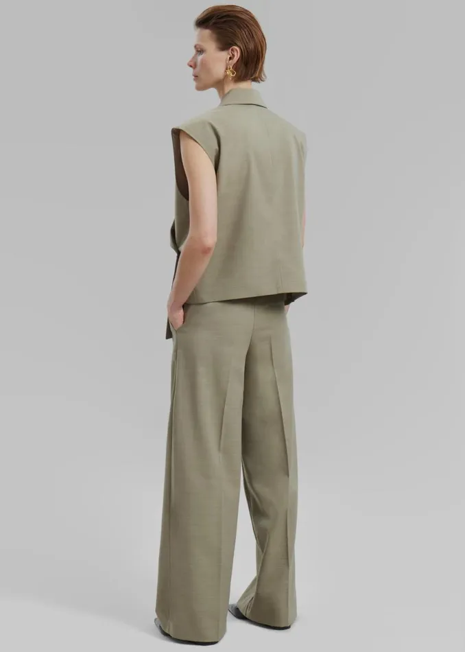 Women The Frankie Shop Bottoms Alia Wide Leg Trousers Beige