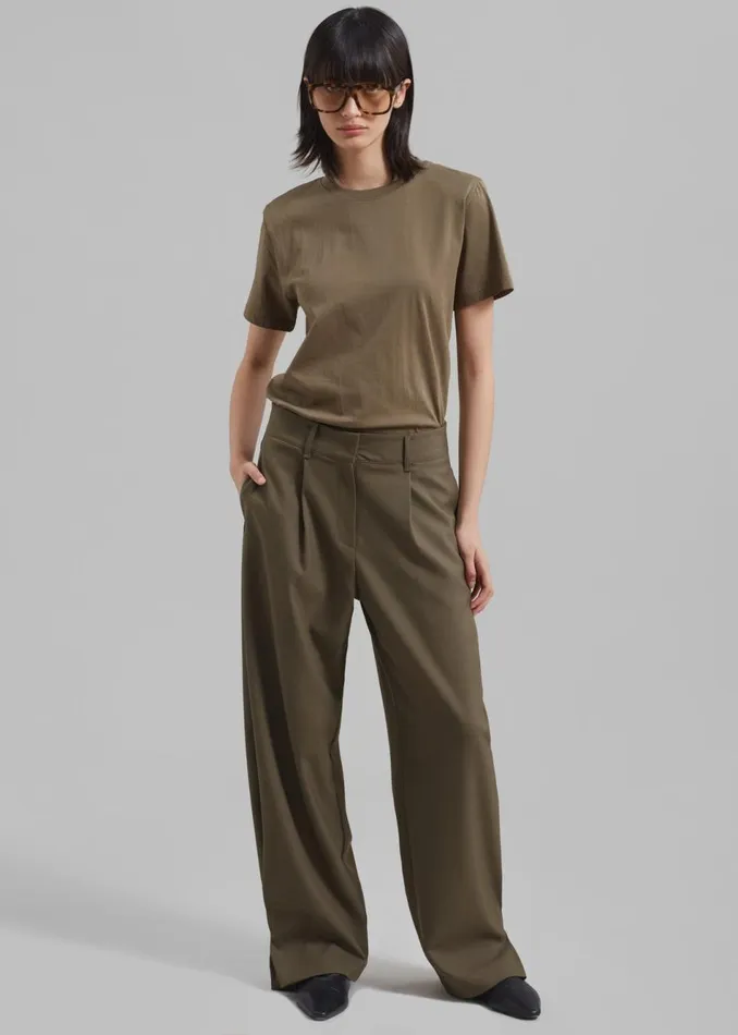 Women The Frankie Shop Bottoms Amara Trousers Khaki