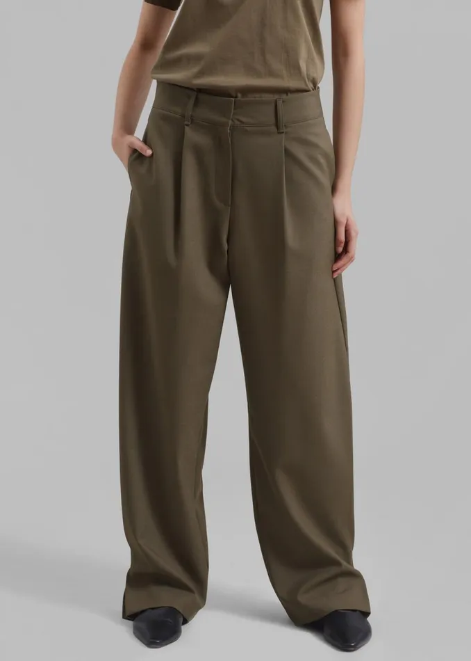 Women The Frankie Shop Bottoms Amara Trousers Khaki