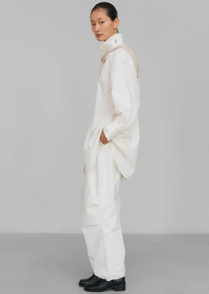 Women The Frankie Shop Bottoms Amomento Cotton Fatigue Pants Ecru