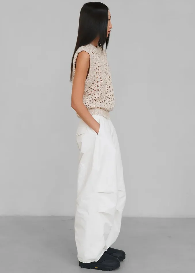 Women The Frankie Shop Bottoms Amomento Cotton Fatigue Pants Ecru