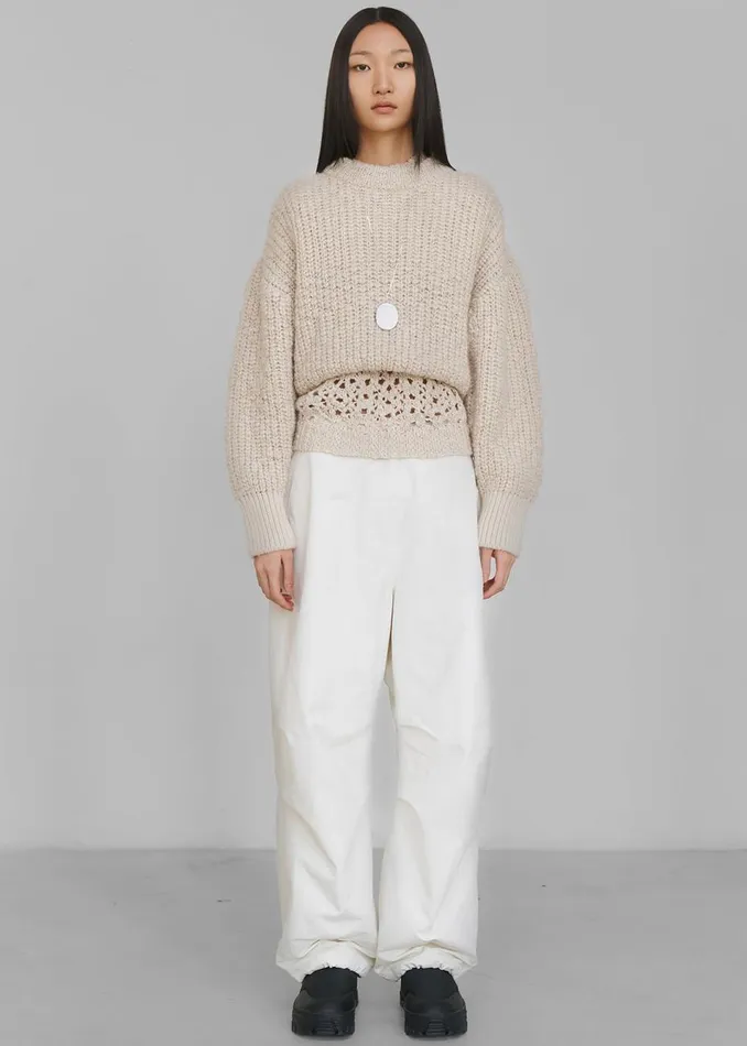 Women The Frankie Shop Bottoms Amomento Cotton Fatigue Pants Ecru