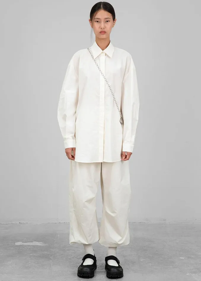 Women The Frankie Shop Bottoms Amomento Cotton Fatigue Pants Ecru