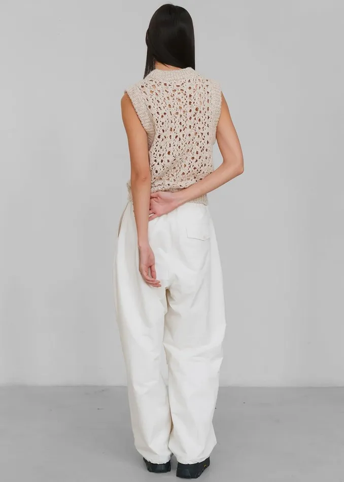 Women The Frankie Shop Bottoms Amomento Cotton Fatigue Pants Ecru