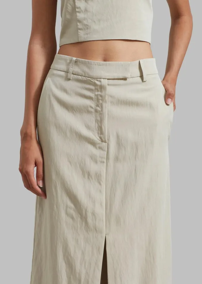 Women The Frankie Shop Bottoms Anastasia Slit Midi Skirt Sage