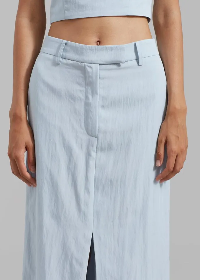 Women The Frankie Shop Bottoms Anastasia Slit Midi Skirt Sky